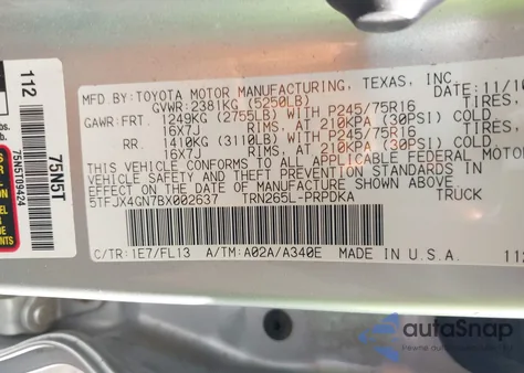 2011 Toyota Tacoma Prerunner from USA, damaged, VIN 5TFJX4GN7BX002637